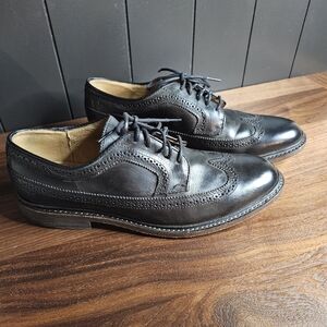 The Frye  Company Black  Leather Wingtip Oxford Derby Men's Shoes Sz 9.5 D